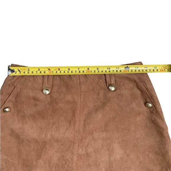 Tommy Hilfiger Tan Suede Skirt  A-Line Lined Size Small - Picture 10 of 15